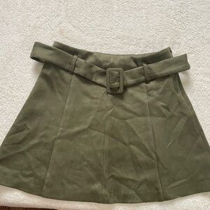 Suede Mini Skirt With Buckle